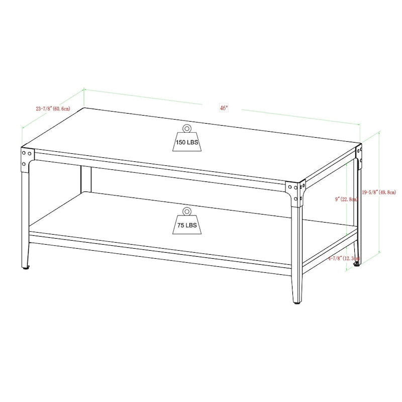 46-inch Angle Iron Coffee Table