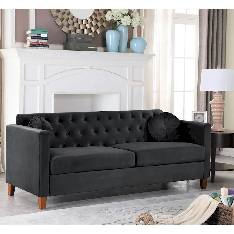Carson Carrington Paharova Velvet Kitts Classic Sofa