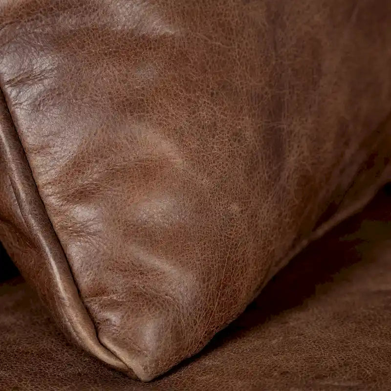 Braunes Echtledersofa - 82.0L x 33.0W x 32.3H