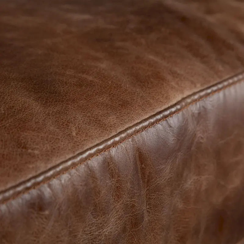 Braunes Echtledersofa - 82.0L x 33.0W x 32.3H
