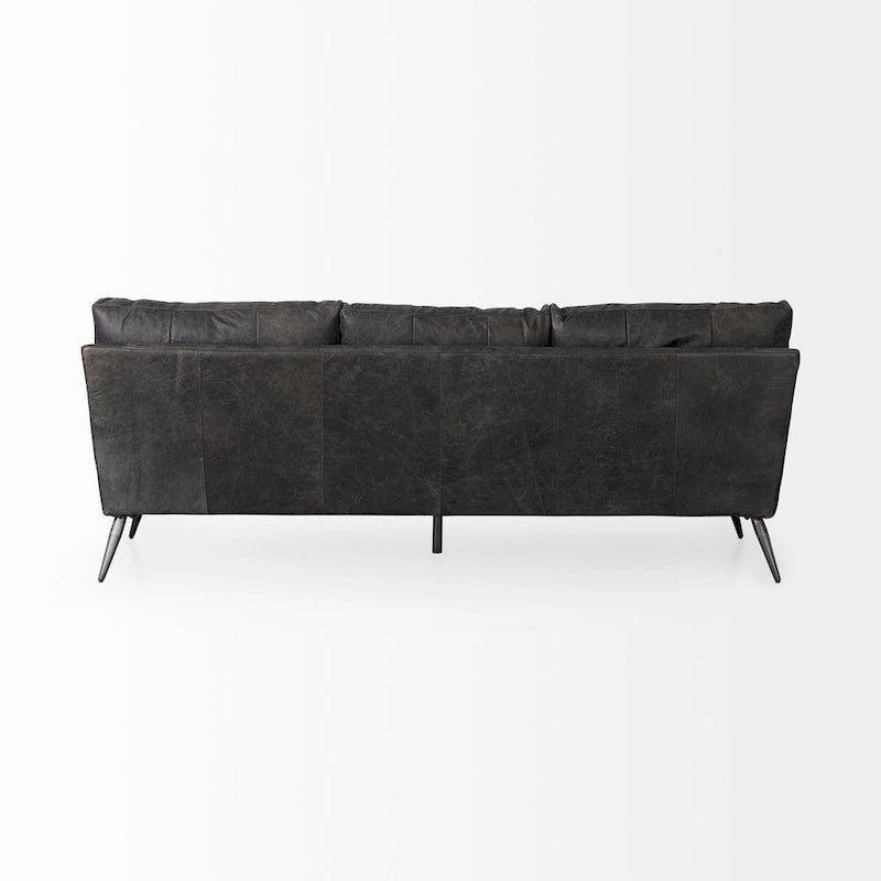 Braunes Echtledersofa - 82.0L x 33.0W x 32.3H
