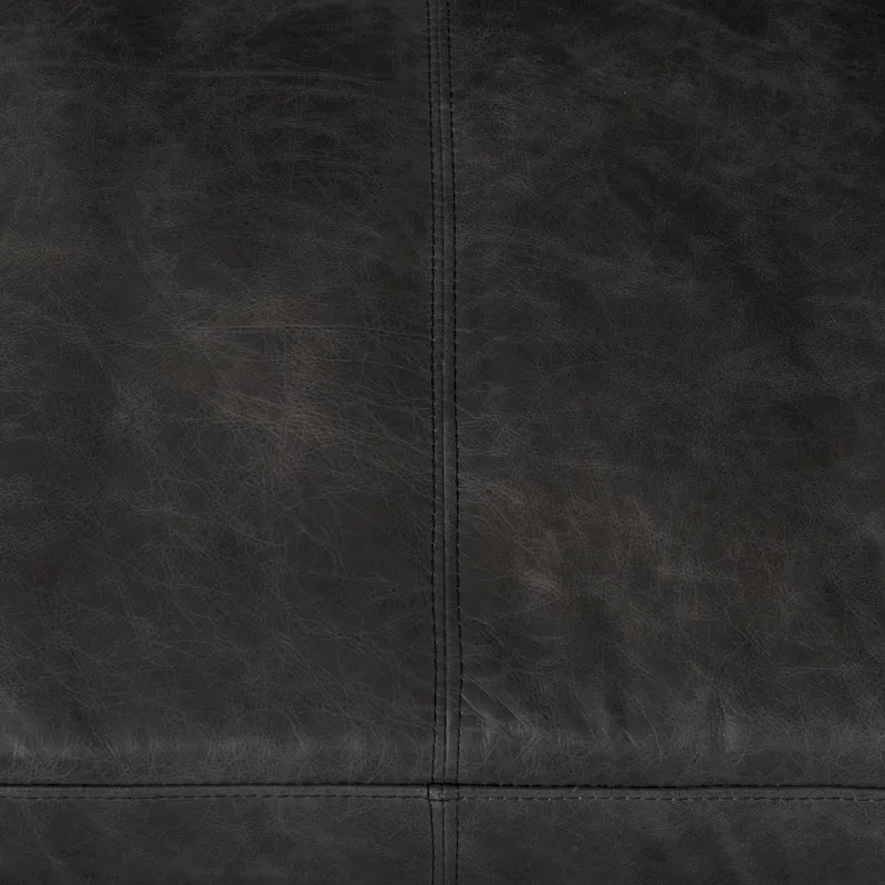 Braunes Echtledersofa - 82.0L x 33.0W x 32.3H