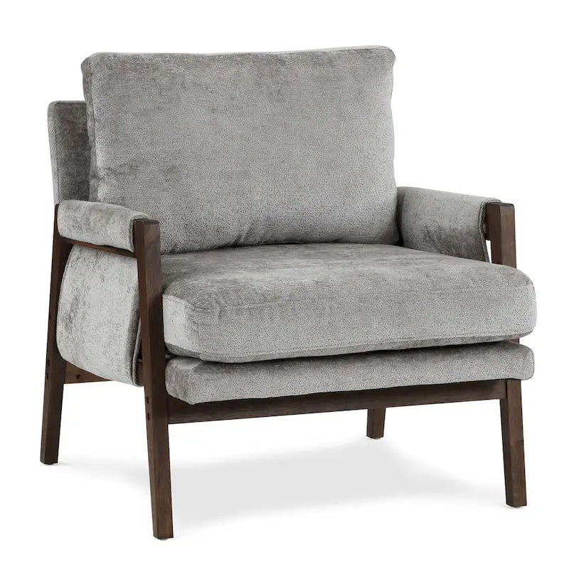 Mid-Century Modern 30 W Chenille Upholstered Accent Leisure Armchair