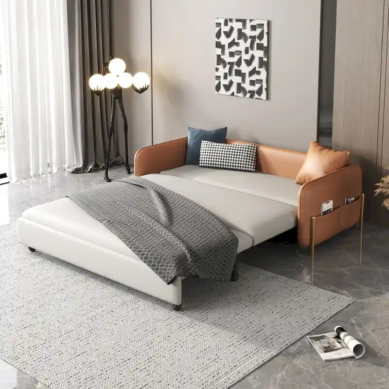 67 in. Width Modern Pull Out Queen Size Sofa Bed