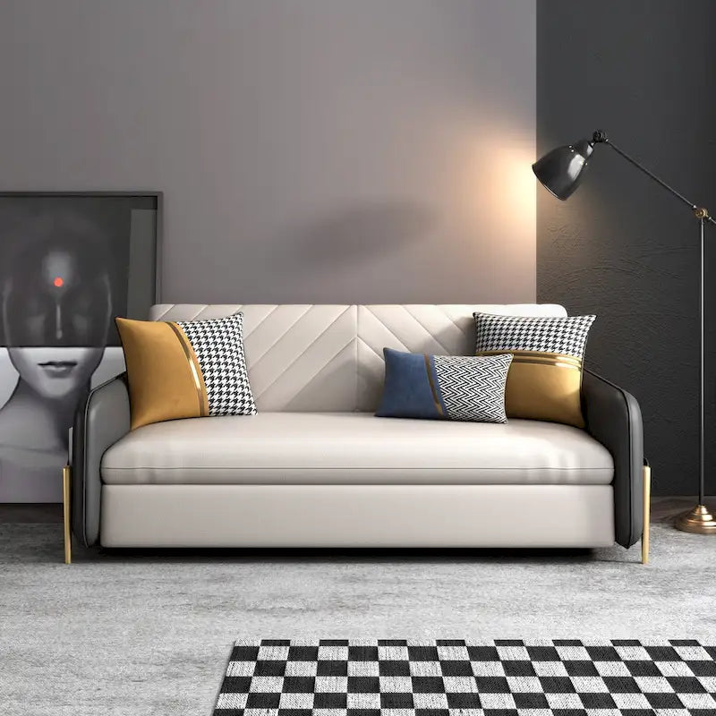 67 in. Width Modern Pull Out Queen Size Sofa Bed