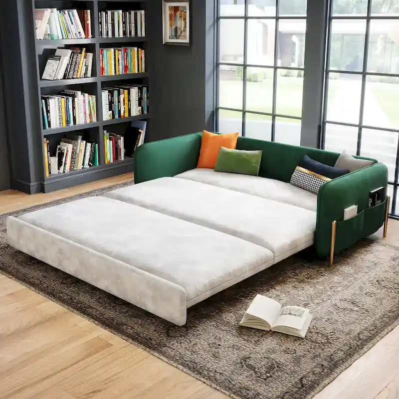 67 in. Width Modern Pull Out Queen Size Sofa Bed