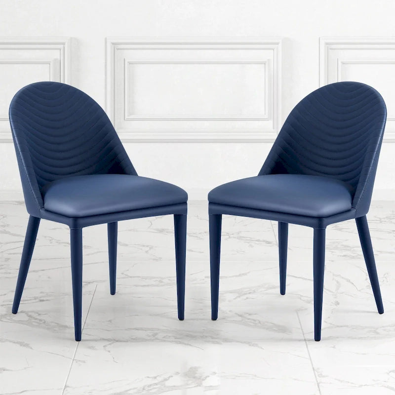 Fully Assembled Microfiber Leather Upholstered Dining Chairs, Set of 2 - 22.44D x 18.5W x 32.28H