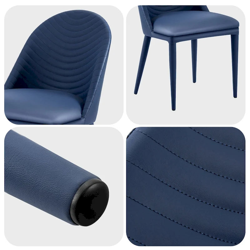 Fully Assembled Microfiber Leather Upholstered Dining Chairs, Set of 2 - 22.44D x 18.5W x 32.28H