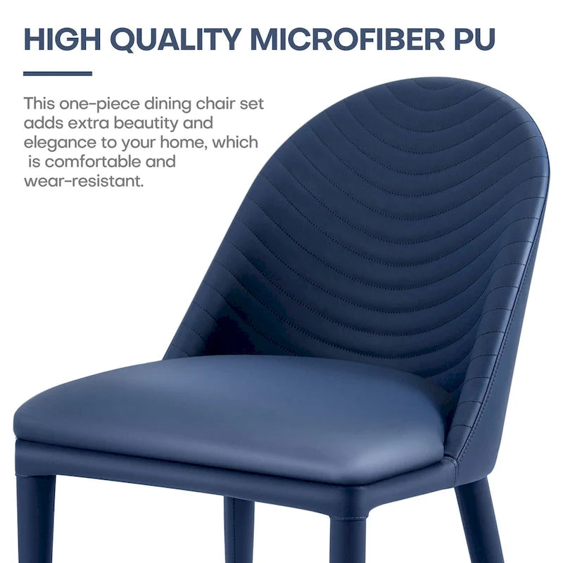 Fully Assembled Microfiber Leather Upholstered Dining Chairs, Set of 2 - 22.44D x 18.5W x 32.28H