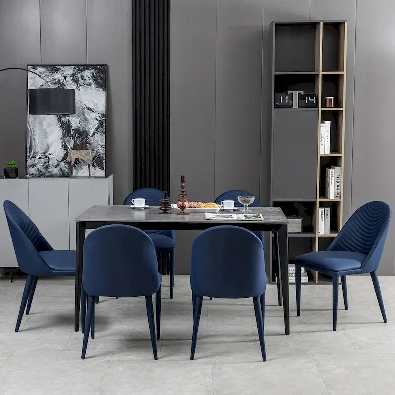 Fully Assembled Microfiber Leather Upholstered Dining Chairs, Set of 2 - 22.44D x 18.5W x 32.28H