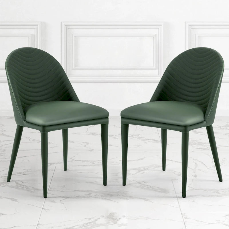 Fully Assembled Microfiber Leather Upholstered Dining Chairs, Set of 2 - 22.44D x 18.5W x 32.28H
