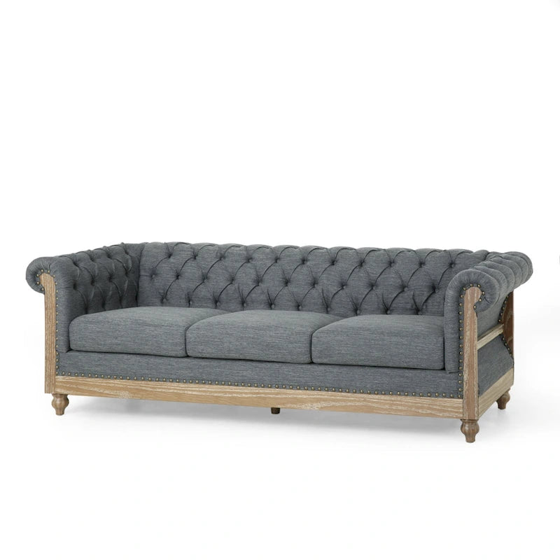 Chesterfield Sofa with Nailhead Trim by - 85.50 L x 33.25 W x 28.50 H