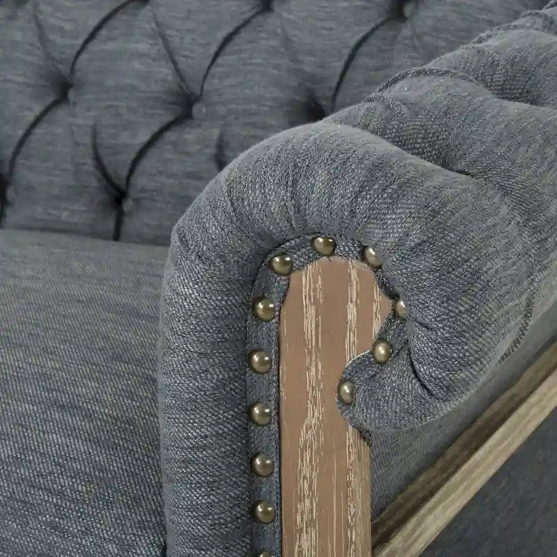 Chesterfield Sofa with Nailhead Trim by - 85.50 L x 33.25 W x 28.50 H