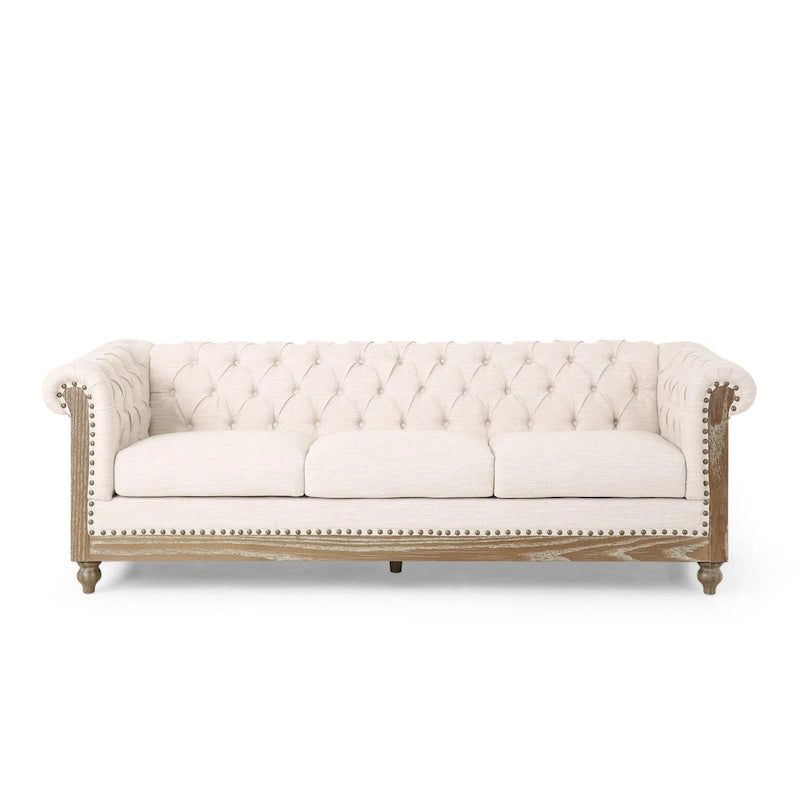 Chesterfield Sofa with Nailhead Trim by - 85.50 L x 33.25 W x 28.50 H