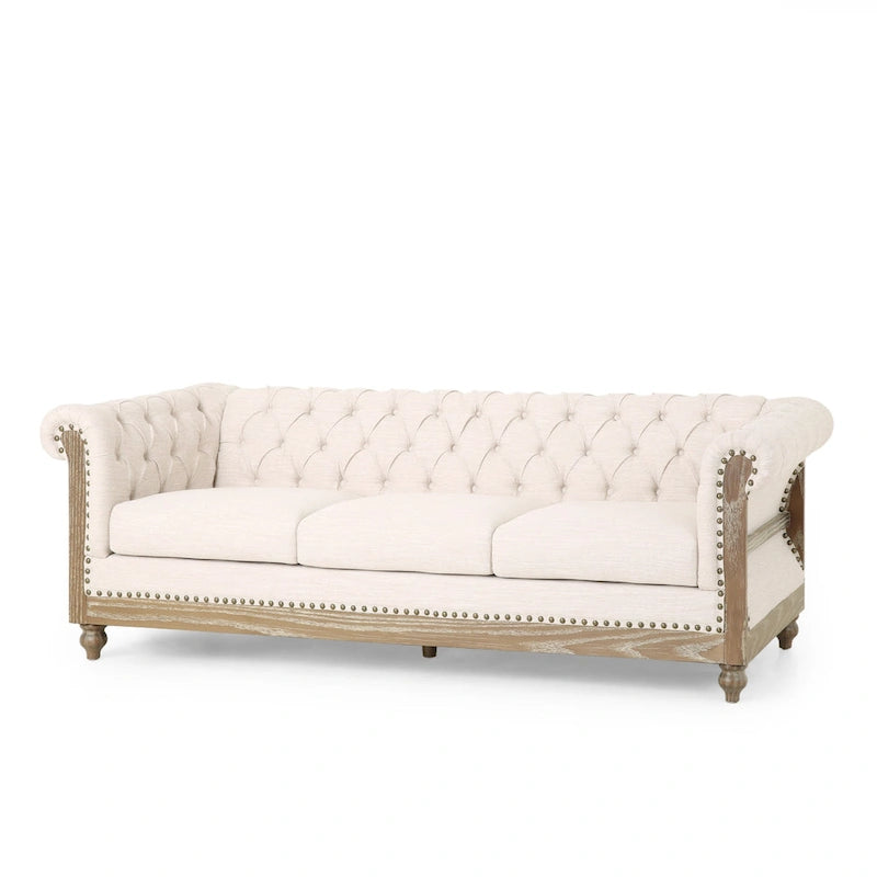 Chesterfield Sofa with Nailhead Trim by - 85.50 L x 33.25 W x 28.50 H