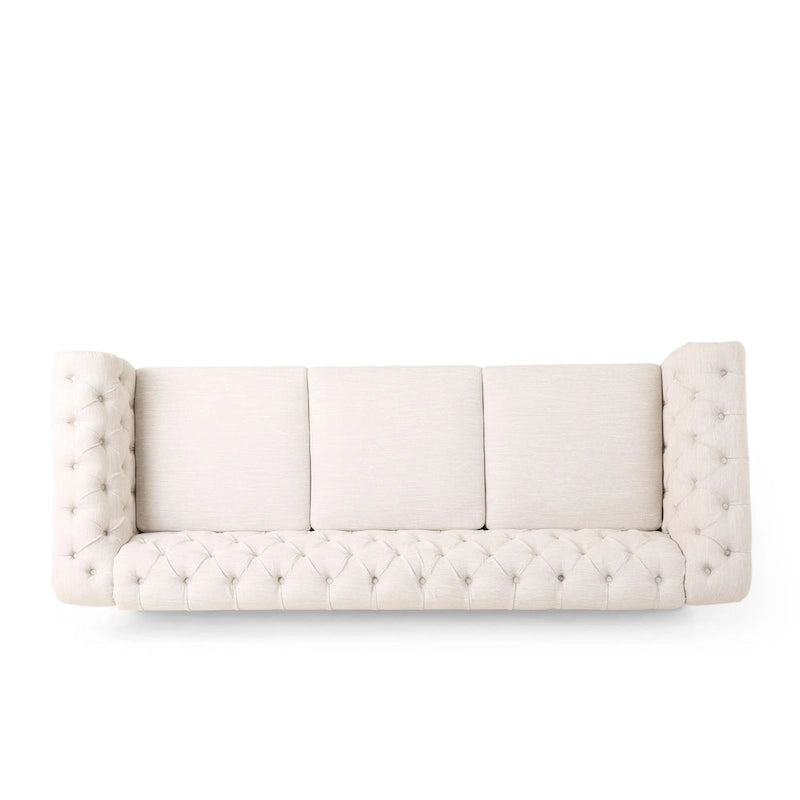 Chesterfield Sofa with Nailhead Trim by - 85.50 L x 33.25 W x 28.50 H