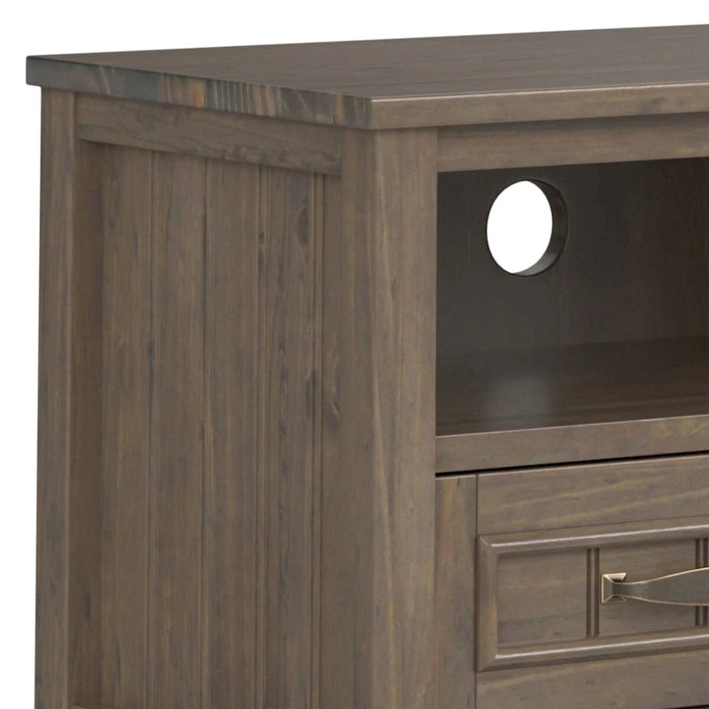 TV stolek z masivního dřeva, široký 50, v moderním stylu, kouřově hnědý, pro televizory do 55 palců - 16d x 50 w x 20h