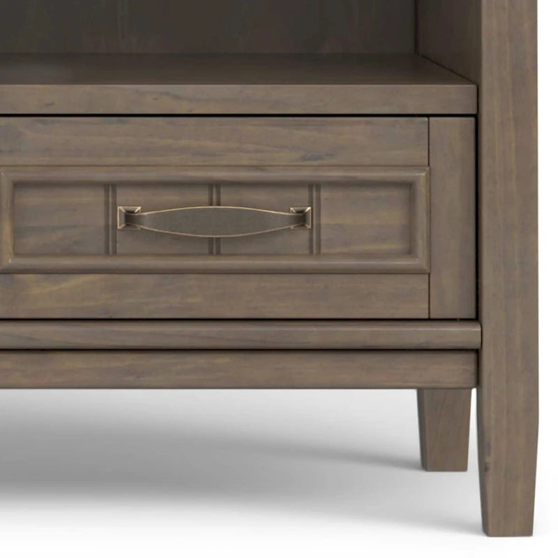 TV stolek z masivního dřeva, široký 50, v moderním stylu, kouřově hnědý, pro televizory do 55 palců - 16d x 50 w x 20h