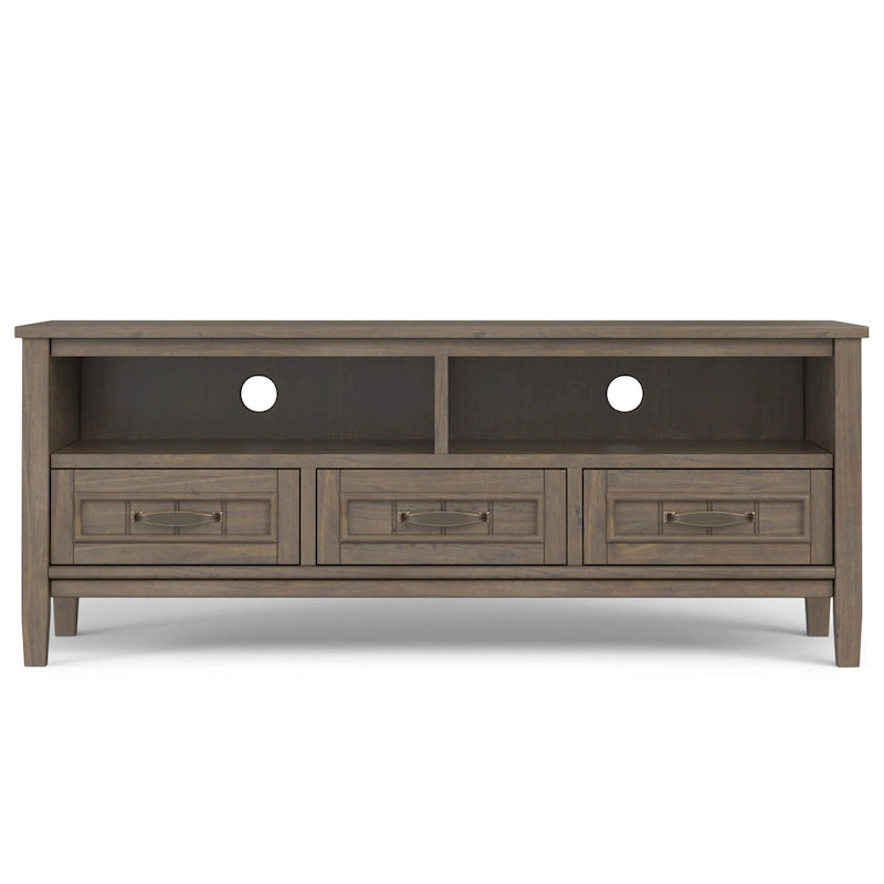 TV stolek z masivního dřeva, široký 50, v moderním stylu, kouřově hnědý, pro televizory do 55 palců - 16d x 50 w x 20h