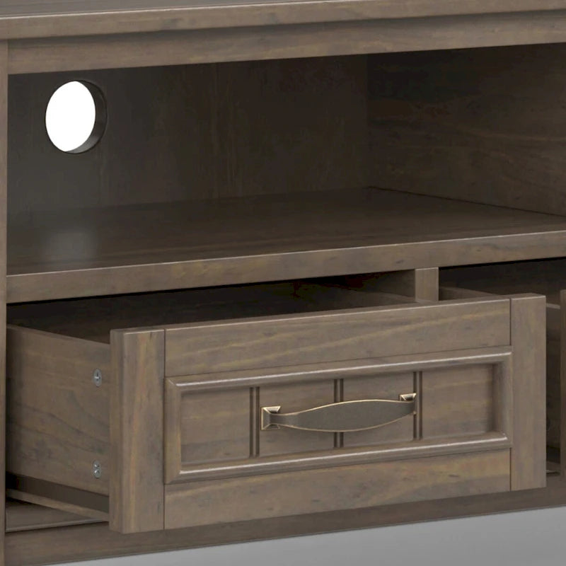 TV stolek z masivního dřeva, široký 50, v moderním stylu, kouřově hnědý, pro televizory do 55 palců - 16d x 50 w x 20h