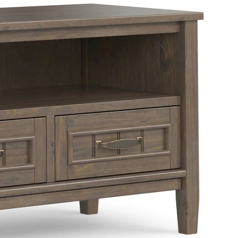 TV stolek z masivního dřeva, široký 50, v moderním stylu, kouřově hnědý, pro televizory do 55 palců - 16d x 50 w x 20h