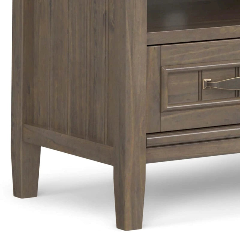 TV stolek z masivního dřeva, široký 50, v moderním stylu, kouřově hnědý, pro televizory do 55 palců - 16d x 50 w x 20h