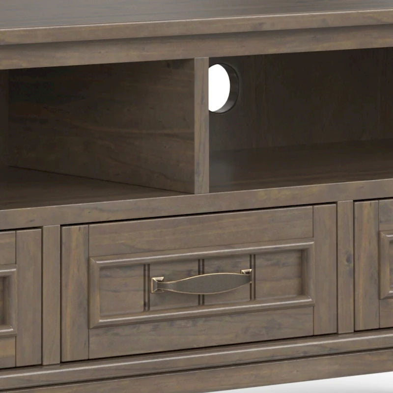 TV stolek z masivního dřeva, široký 50, v moderním stylu, kouřově hnědý, pro televizory do 55 palců - 16d x 50 w x 20h