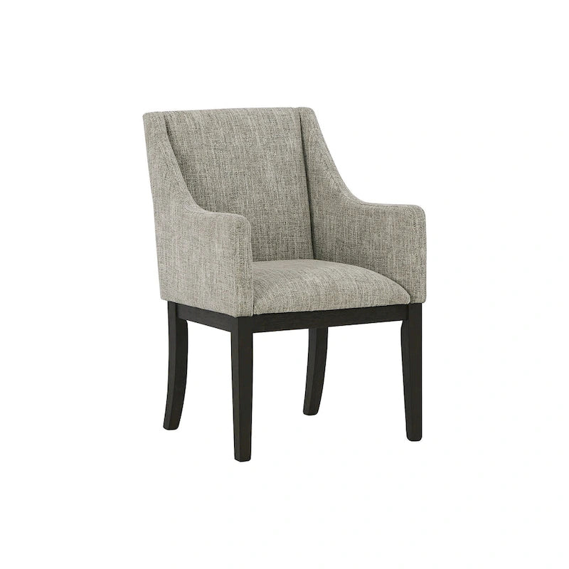 Dark Brown Dining Upholstered Arm Chair, Set of 2 - 21W x 24D x 36H