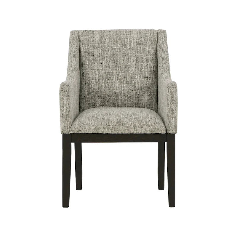 Dark Brown Dining Upholstered Arm Chair, Set of 2 - 21W x 24D x 36H