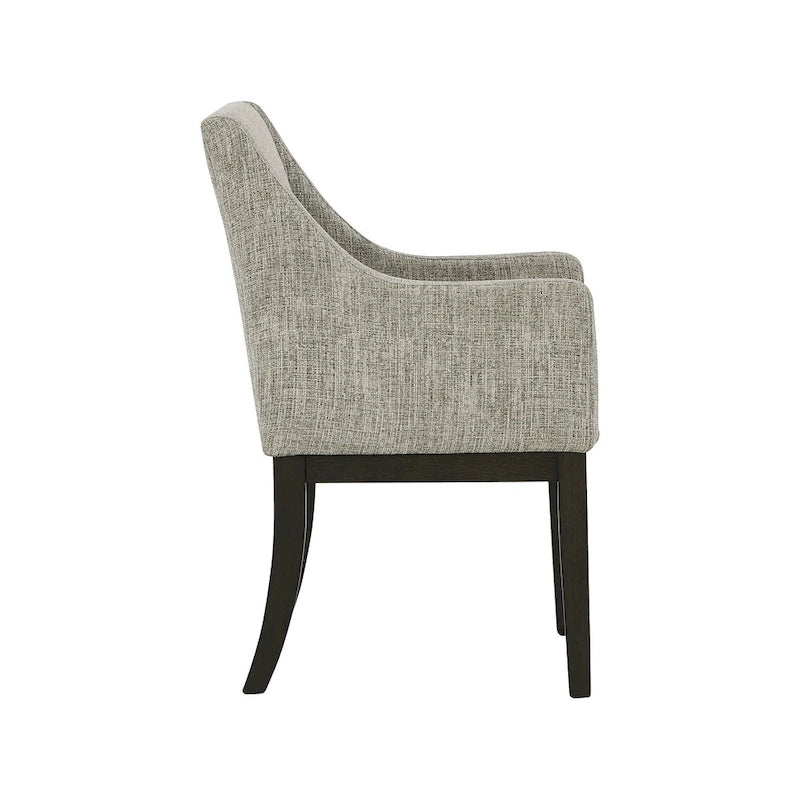 Dark Brown Dining Upholstered Arm Chair, Set of 2 - 21W x 24D x 36H
