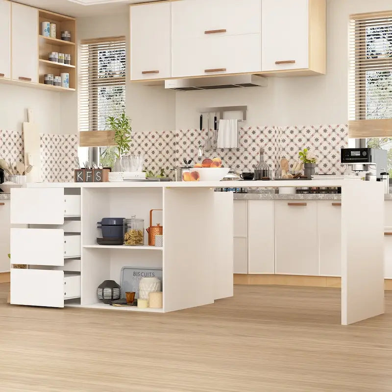 Home Island Table Dining Storage Cabinet Kitchen Island Dining Table