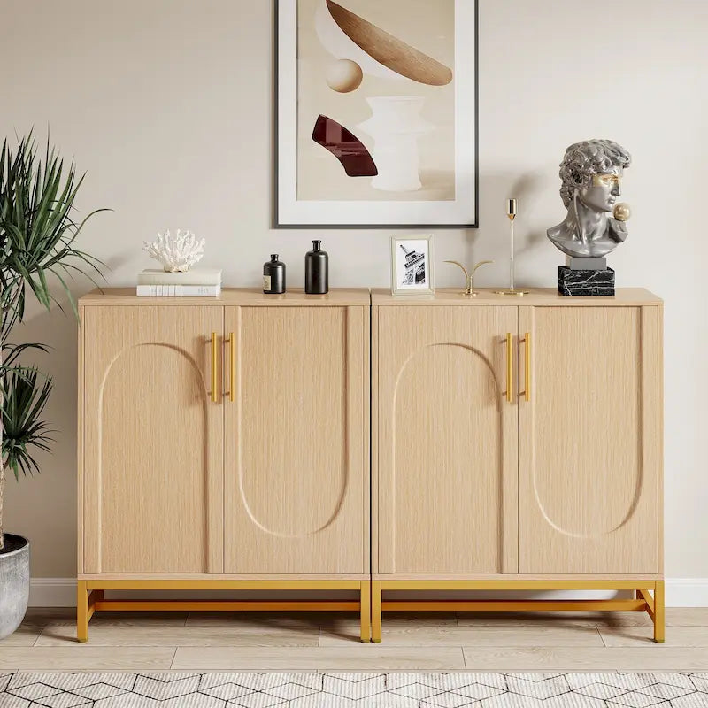 Sideboard-Buffetschrank mit Stauraum, modernes Buffet mit 4 Türen und verstellbarem Einlegeboden für Wohnzimmer, Küche, Esszimmer und Flur