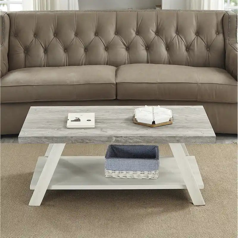 The Contemporary Replicated Wood Shelf Coffee Table