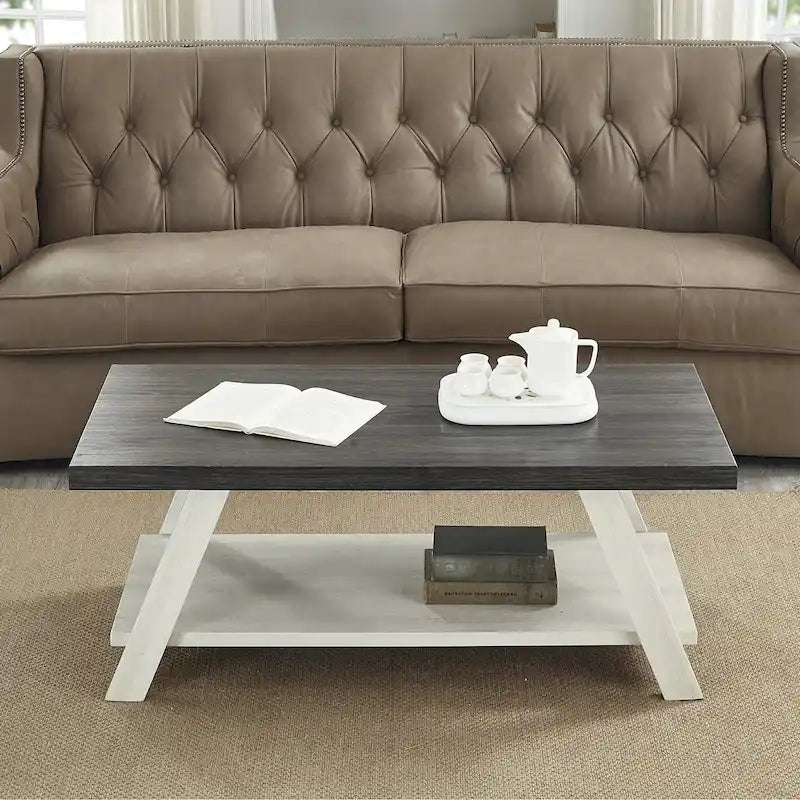 The Contemporary Replicated Wood Shelf Coffee Table