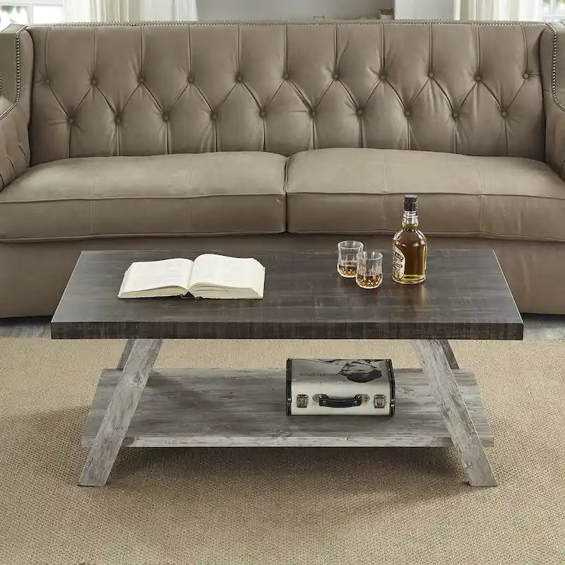 The Contemporary Replicated Wood Shelf Coffee Table