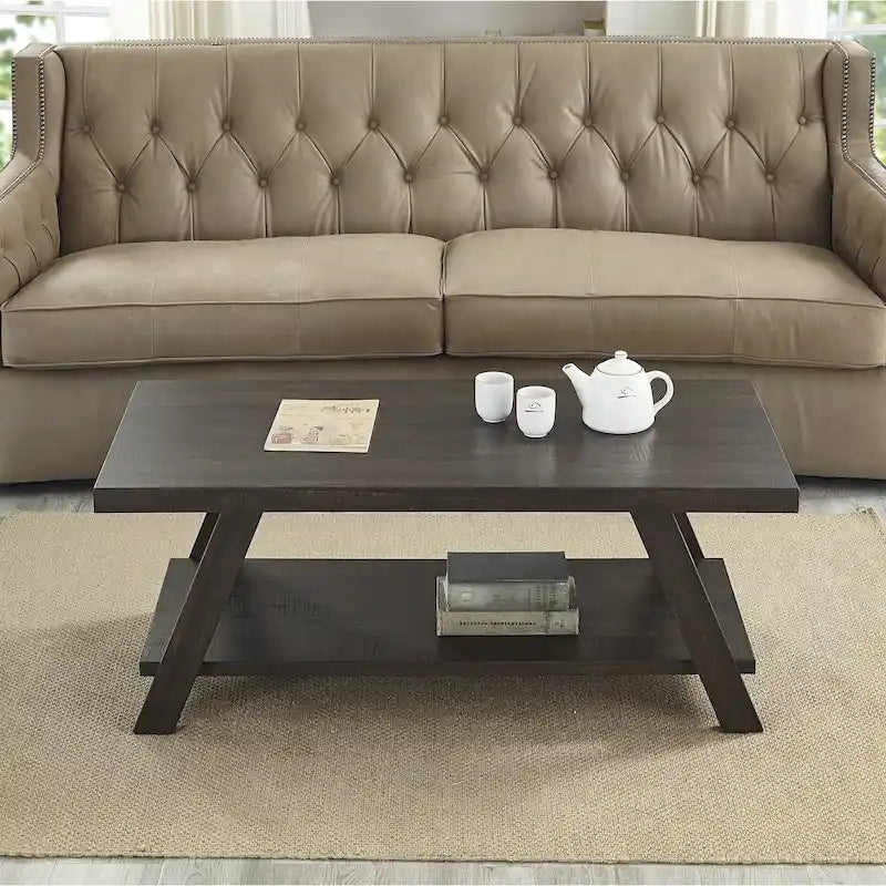 The Contemporary Replicated Wood Shelf Coffee Table