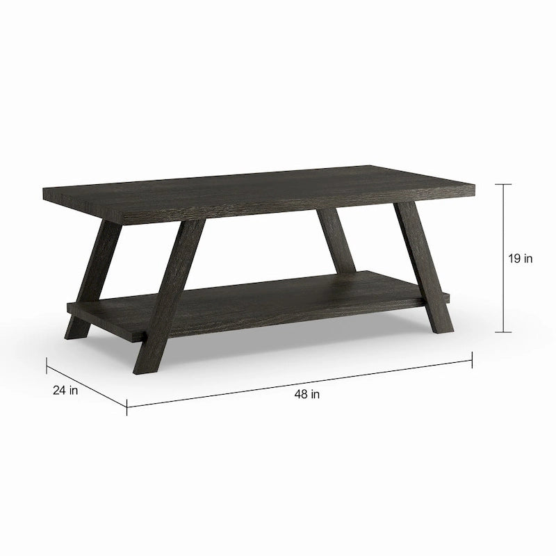 The Contemporary Replicated Wood Shelf Coffee Table