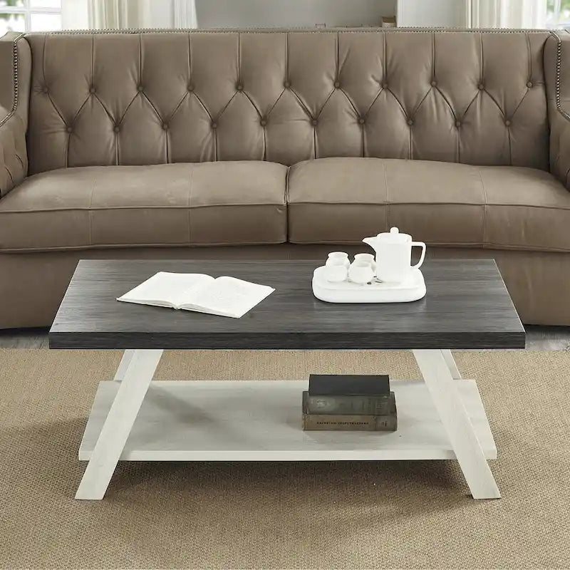 The Contemporary Replicated Wood Shelf Coffee Table