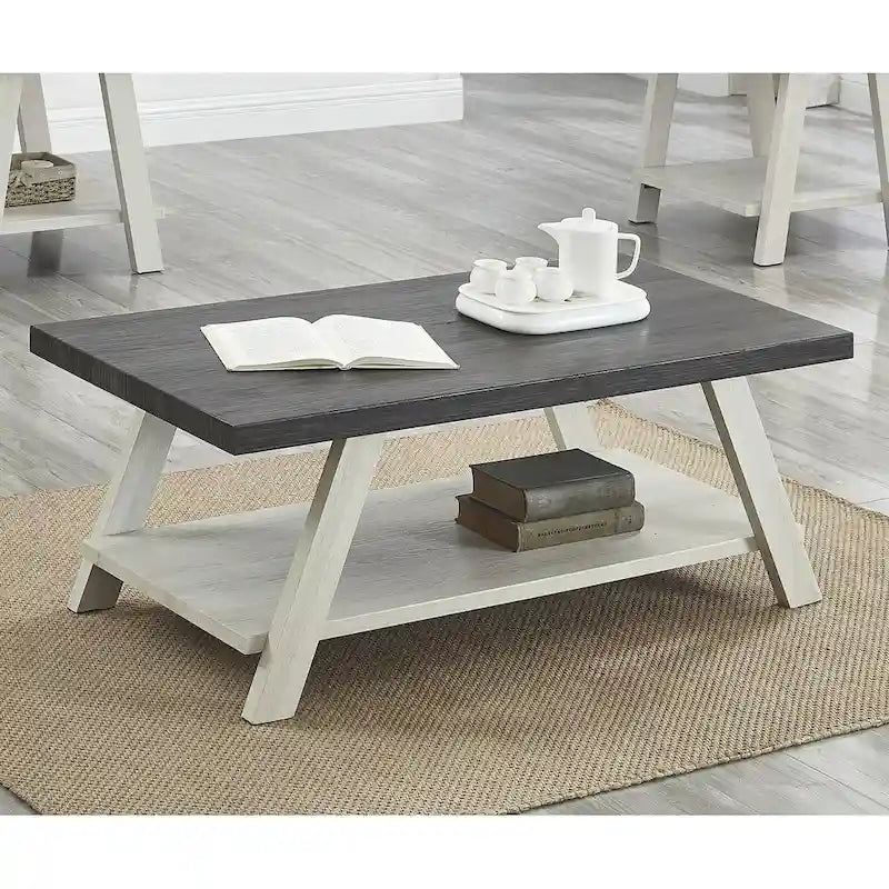The Contemporary Replicated Wood Shelf Coffee Table