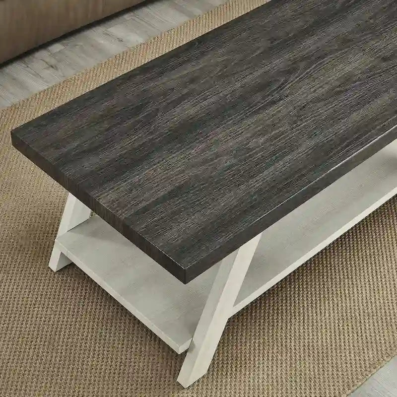 The Contemporary Replicated Wood Shelf Coffee Table