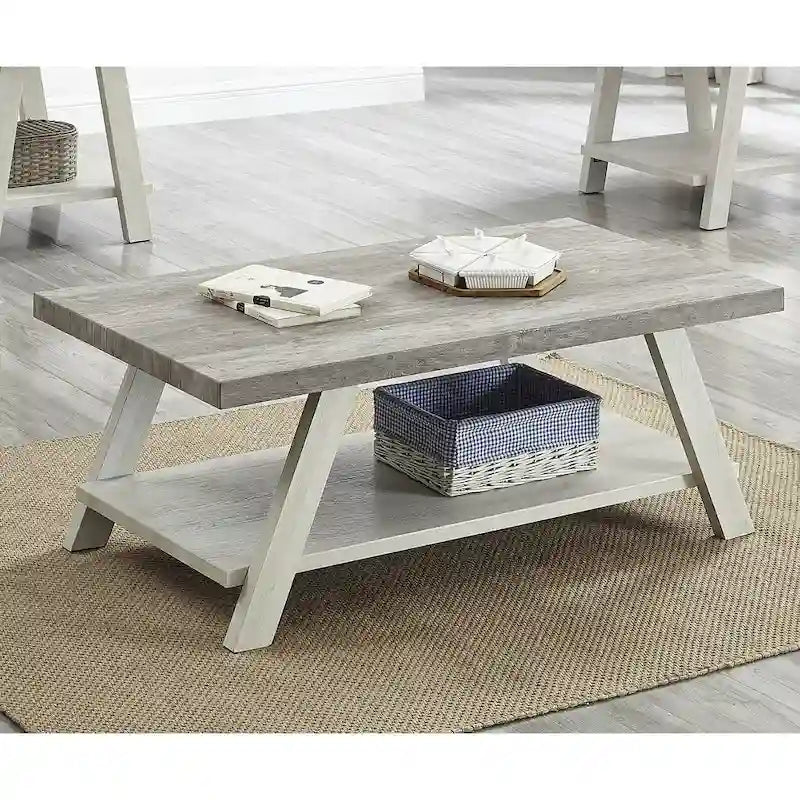 The Contemporary Replicated Wood Shelf Coffee Table