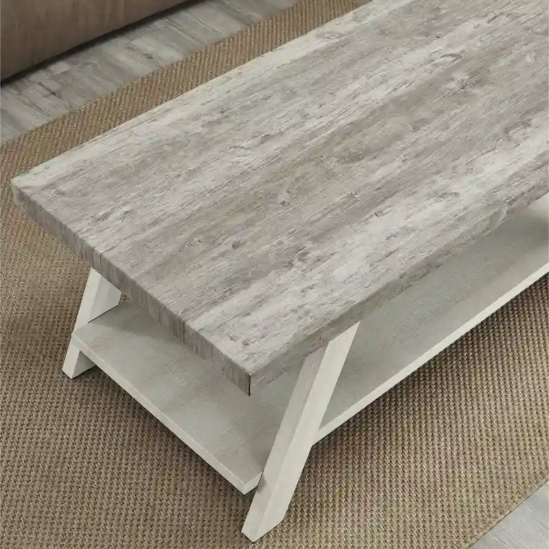 The Contemporary Replicated Wood Shelf Coffee Table