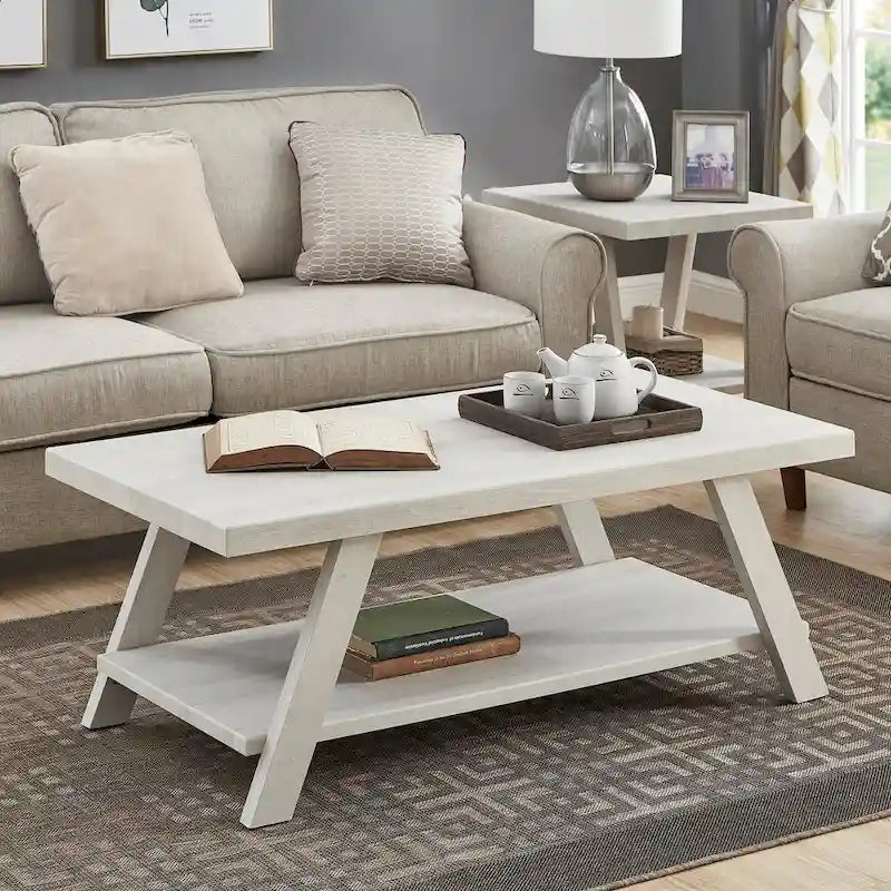 The Contemporary Replicated Wood Shelf Coffee Table