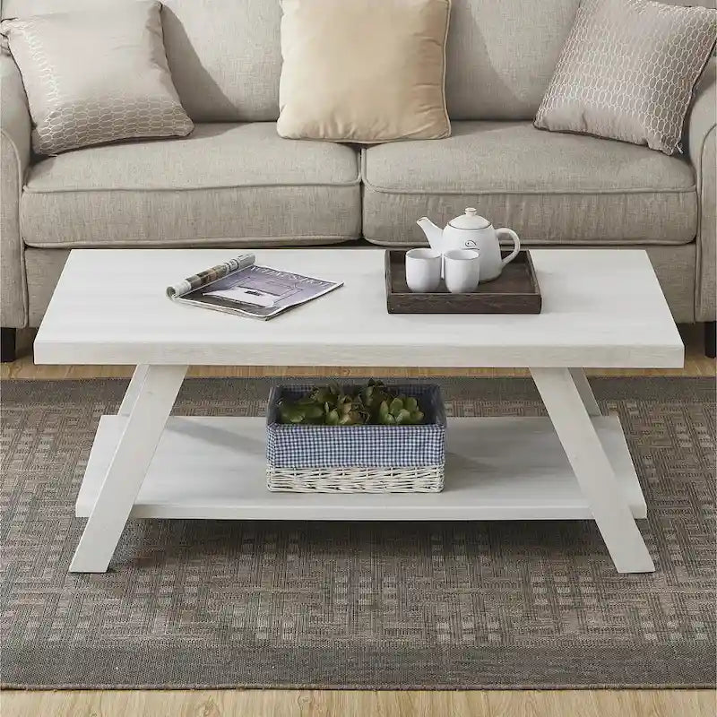 The Contemporary Replicated Wood Shelf Coffee Table