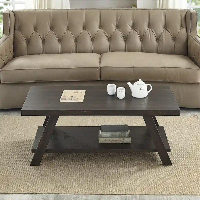 The Contemporary Replicated Wood Shelf Coffee Table