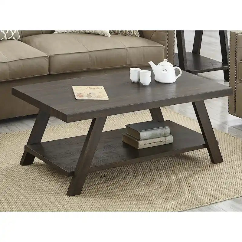 The Contemporary Replicated Wood Shelf Coffee Table
