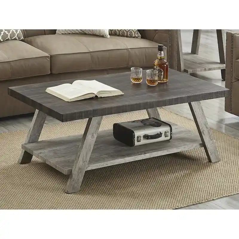 The Contemporary Replicated Wood Shelf Coffee Table