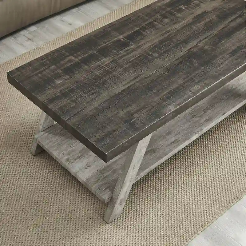 The Contemporary Replicated Wood Shelf Coffee Table