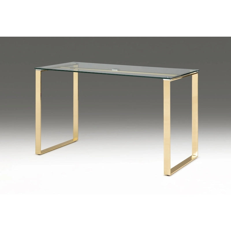 Glasschreibtisch mit Metallfuß