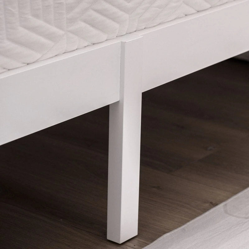Classic Design Panel Bed Frame with Headboard White